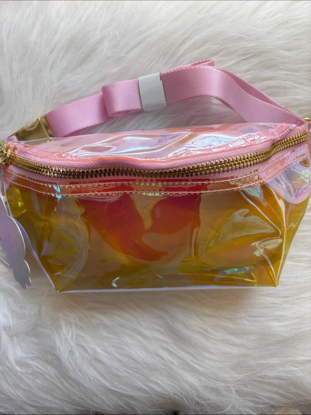 🆕 Stoney Clover Lane - “Luck & Love” Iridescent Clear Pink Classic Fanny